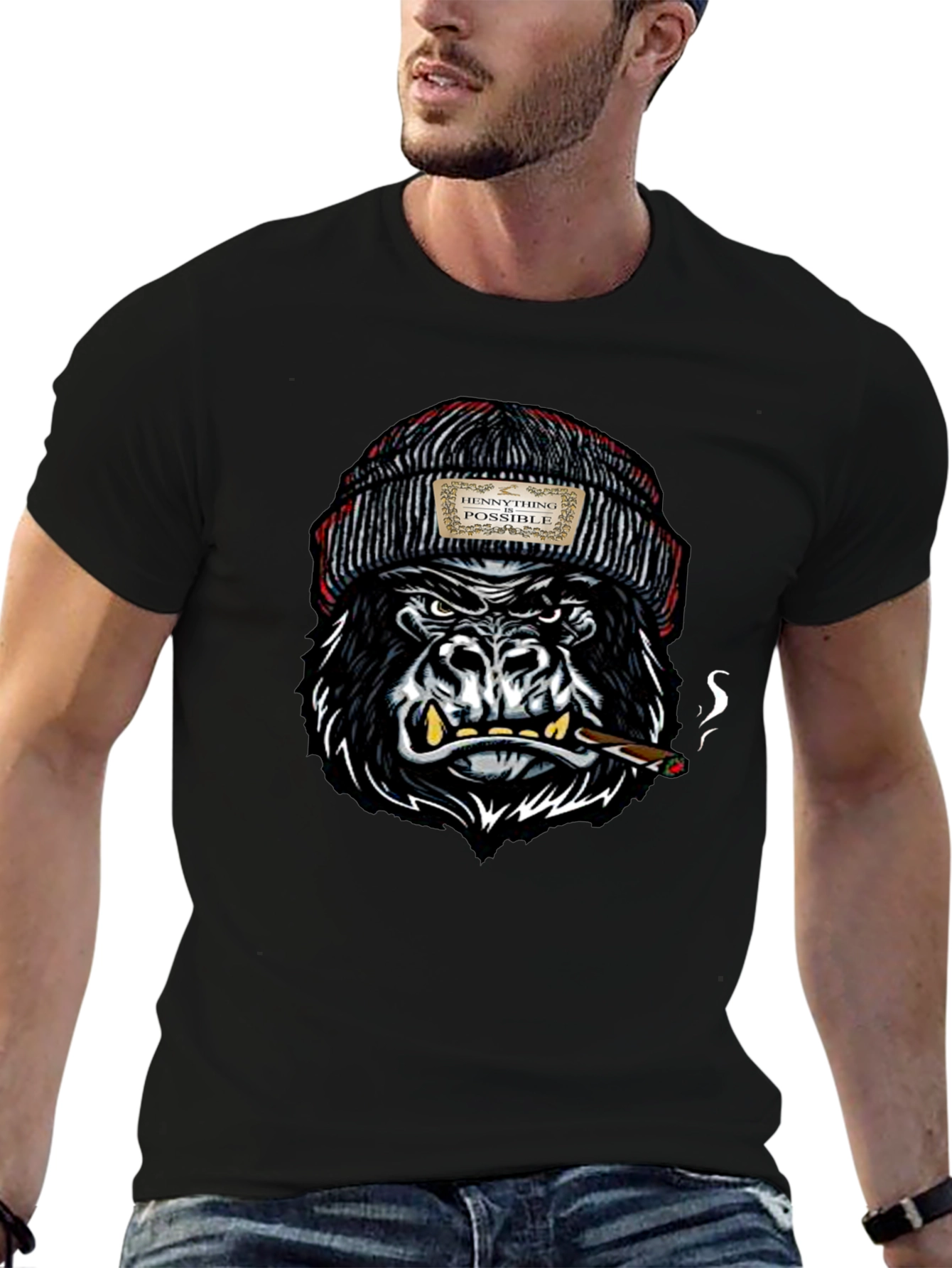 Hennything Gorilla Black T-Shirt