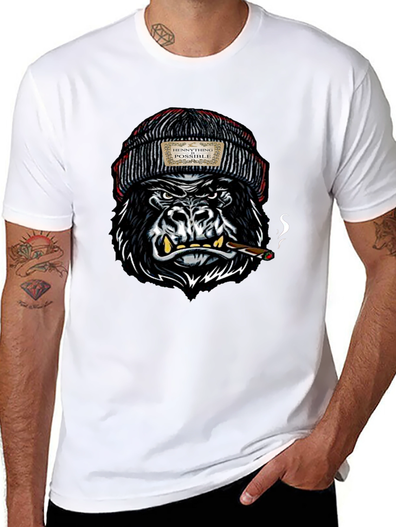 Hennything Gorilla Black T-Shirt