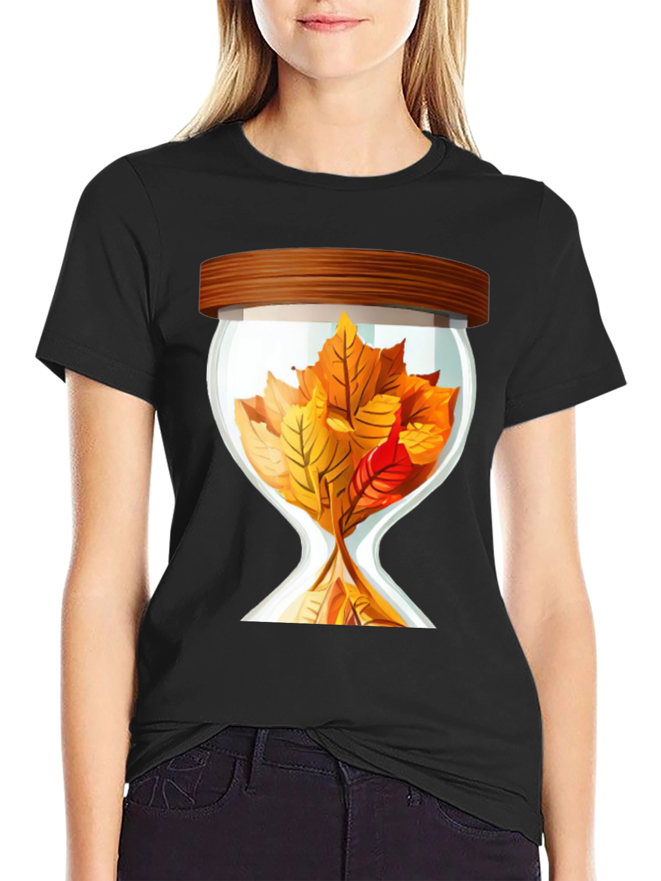 Autumn Leaf Hourglass Graphic Tee