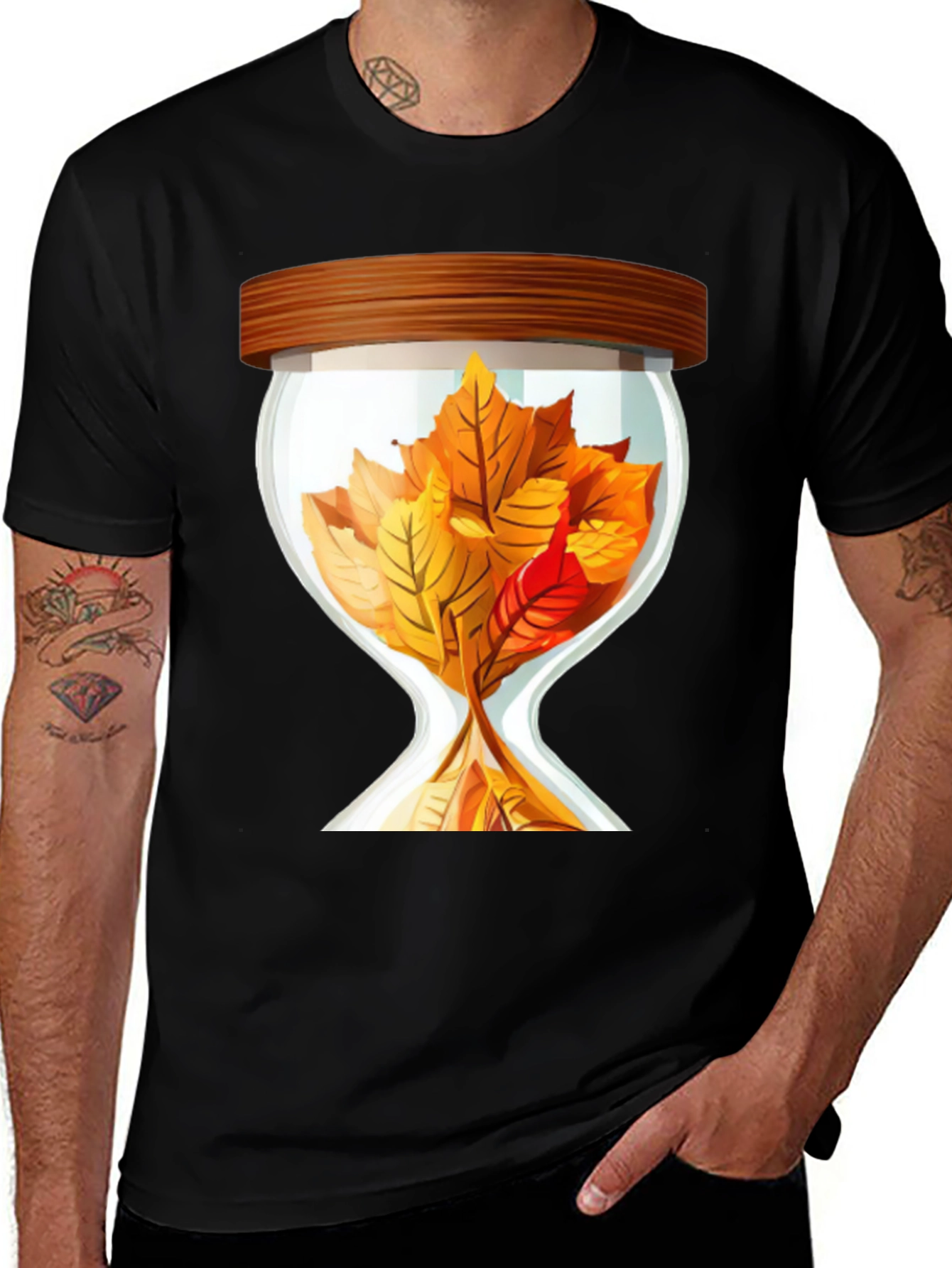 Autumn Leaf Hourglass Graphic Tee