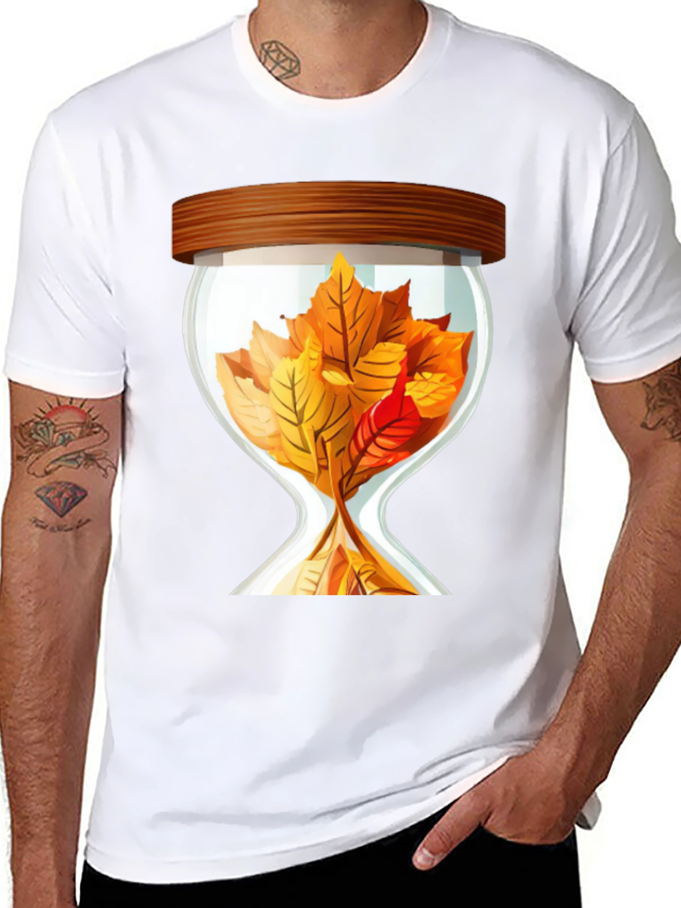Autumn Leaf Hourglass Graphic Tee