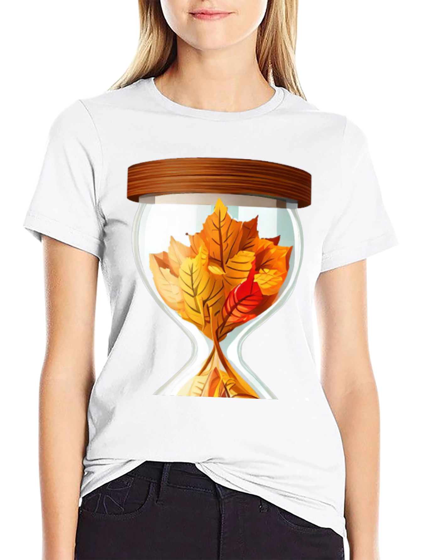Autumn Leaf Hourglass Graphic Tee