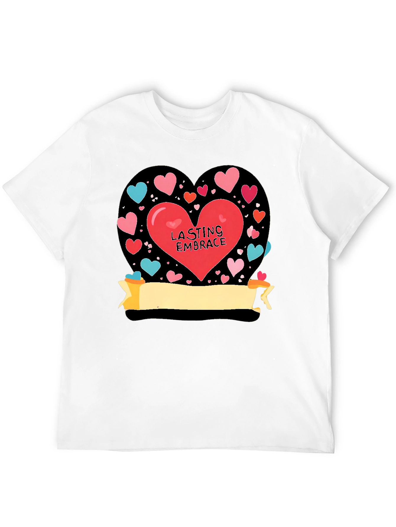 Lasting Embrace Heart Graphic Tee - Black