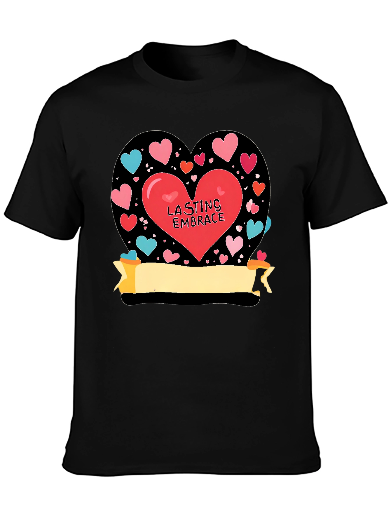 Lasting Embrace Heart Graphic Tee - Black