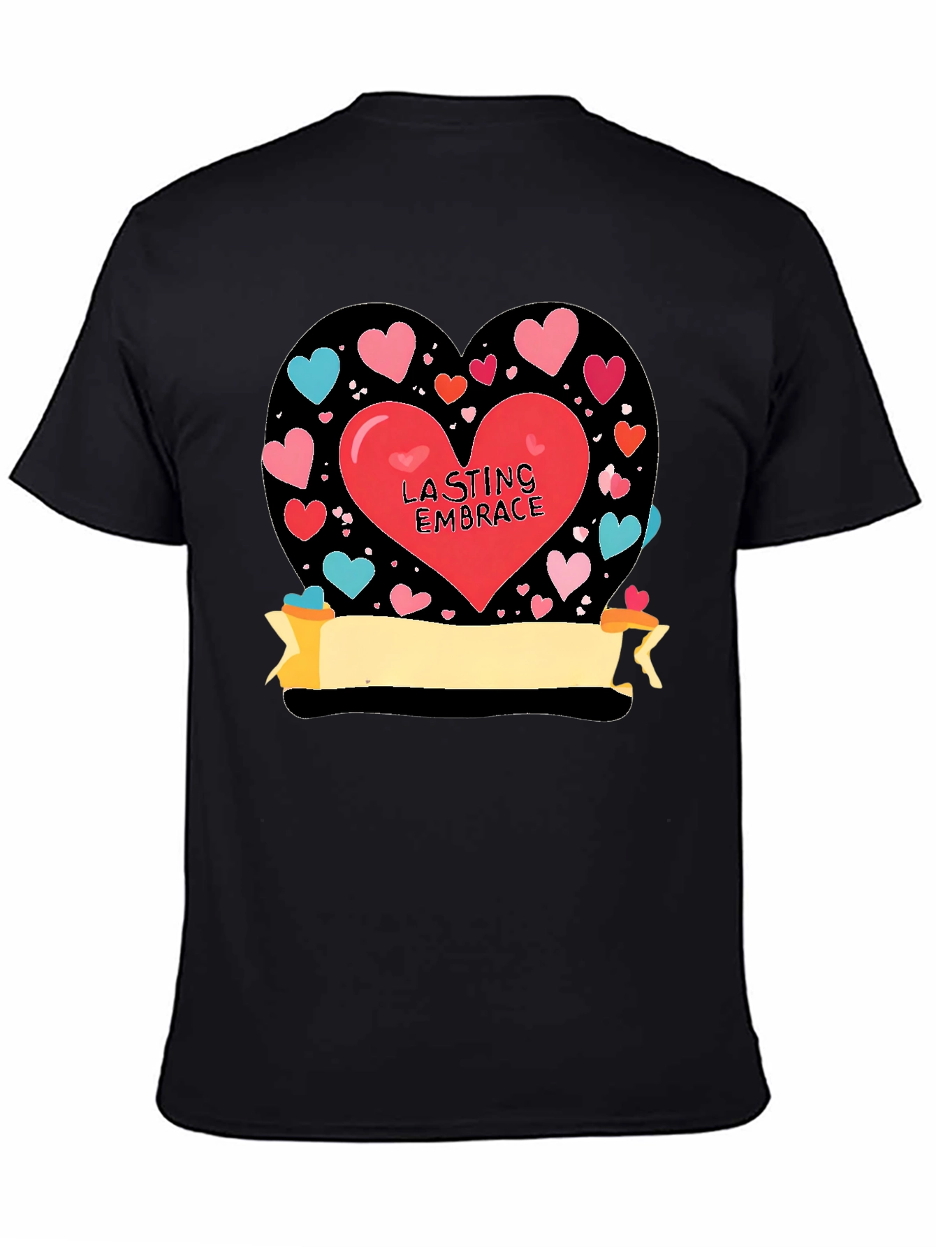 Lasting Embrace Heart Graphic Tee - Black