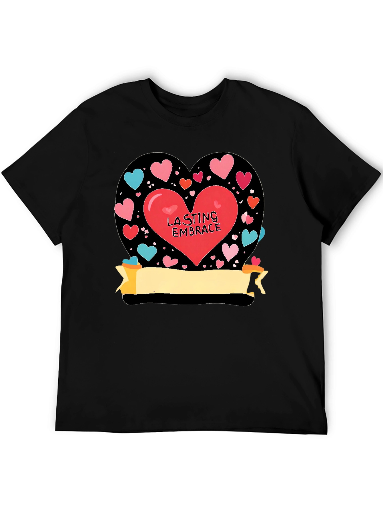 Lasting Embrace Heart Graphic Tee - Black