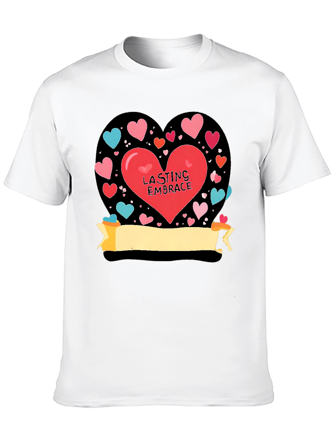 Lasting Embrace Heart Graphic Tee - Black