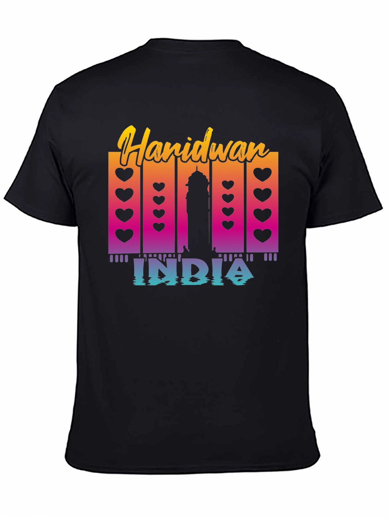 Haridwan India T-Shirt: Heart & Silhouette Design