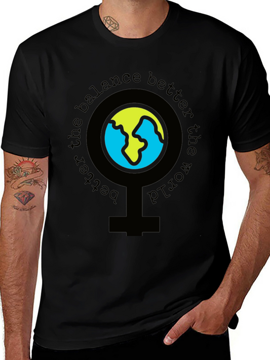 Balance the World Graphic Tee - Unisex Black T-Shirt