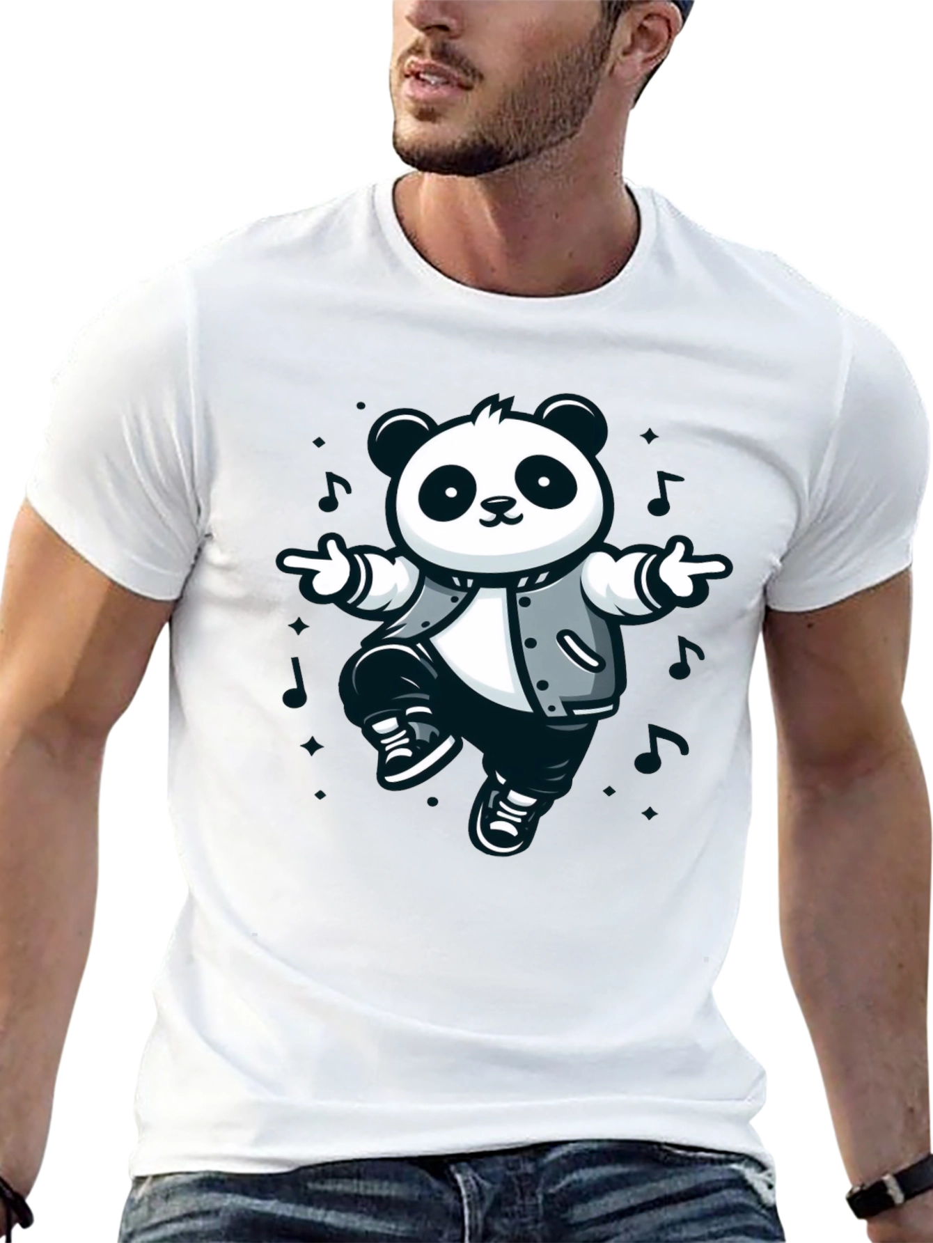 Cool Panda Graphic T-Shirt - Black