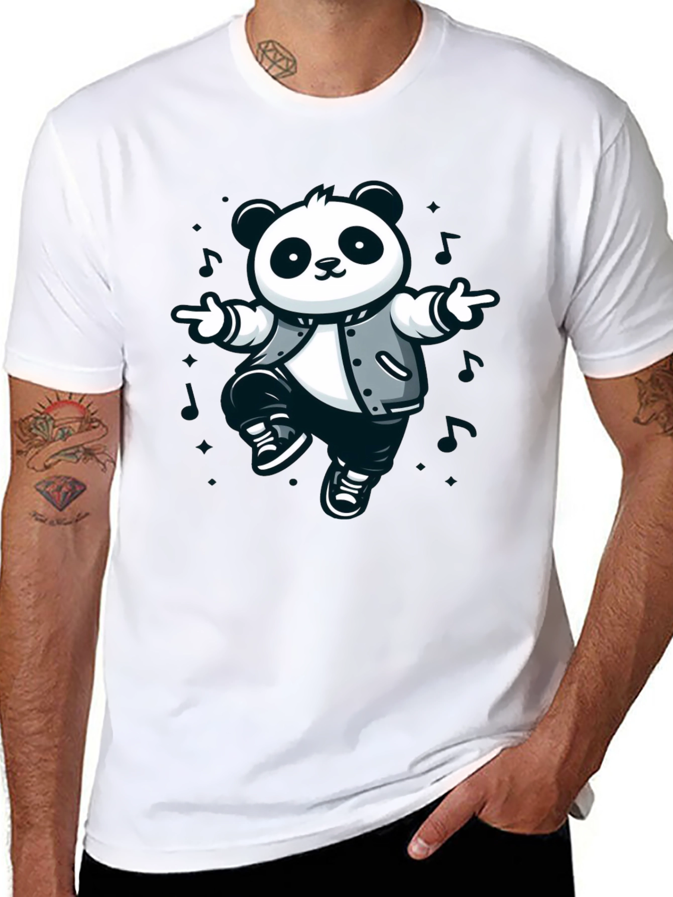Cool Panda Graphic T-Shirt - Black