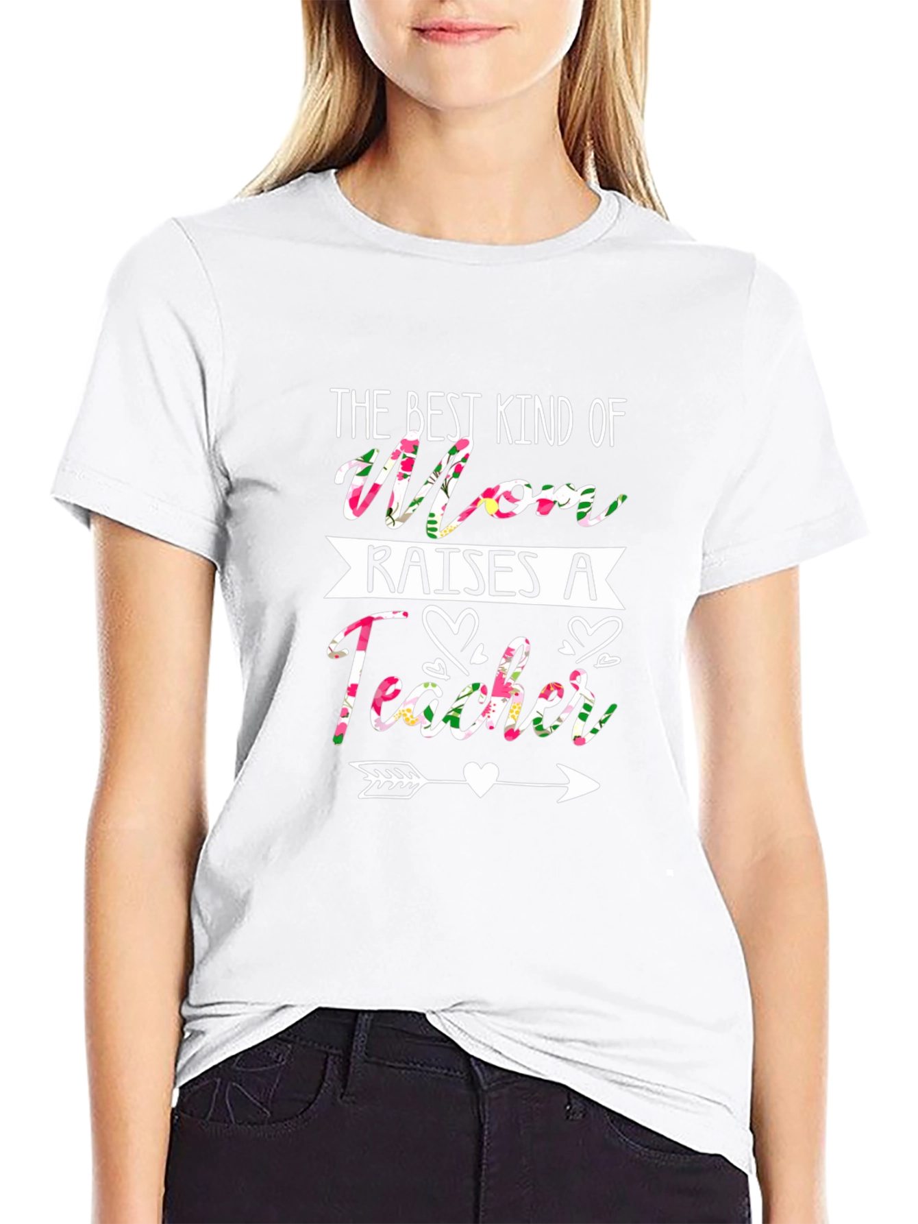 Floral Mom Raises a Teacher T-Shirt