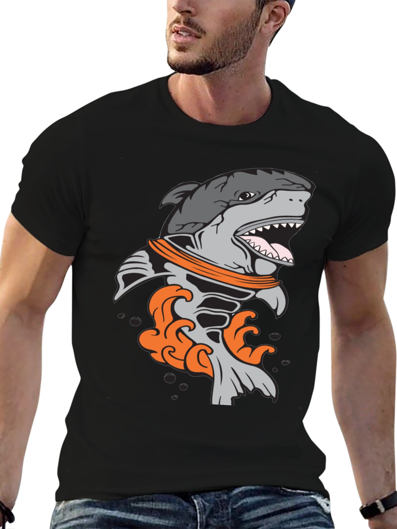 Shark Astronaut Graphic T-Shirt - Unique Design