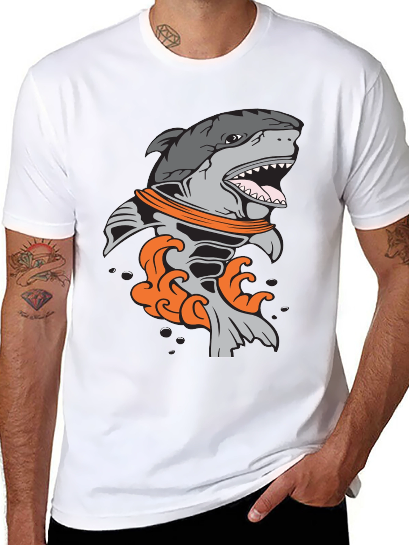 Shark Astronaut Graphic T-Shirt - Unique Design