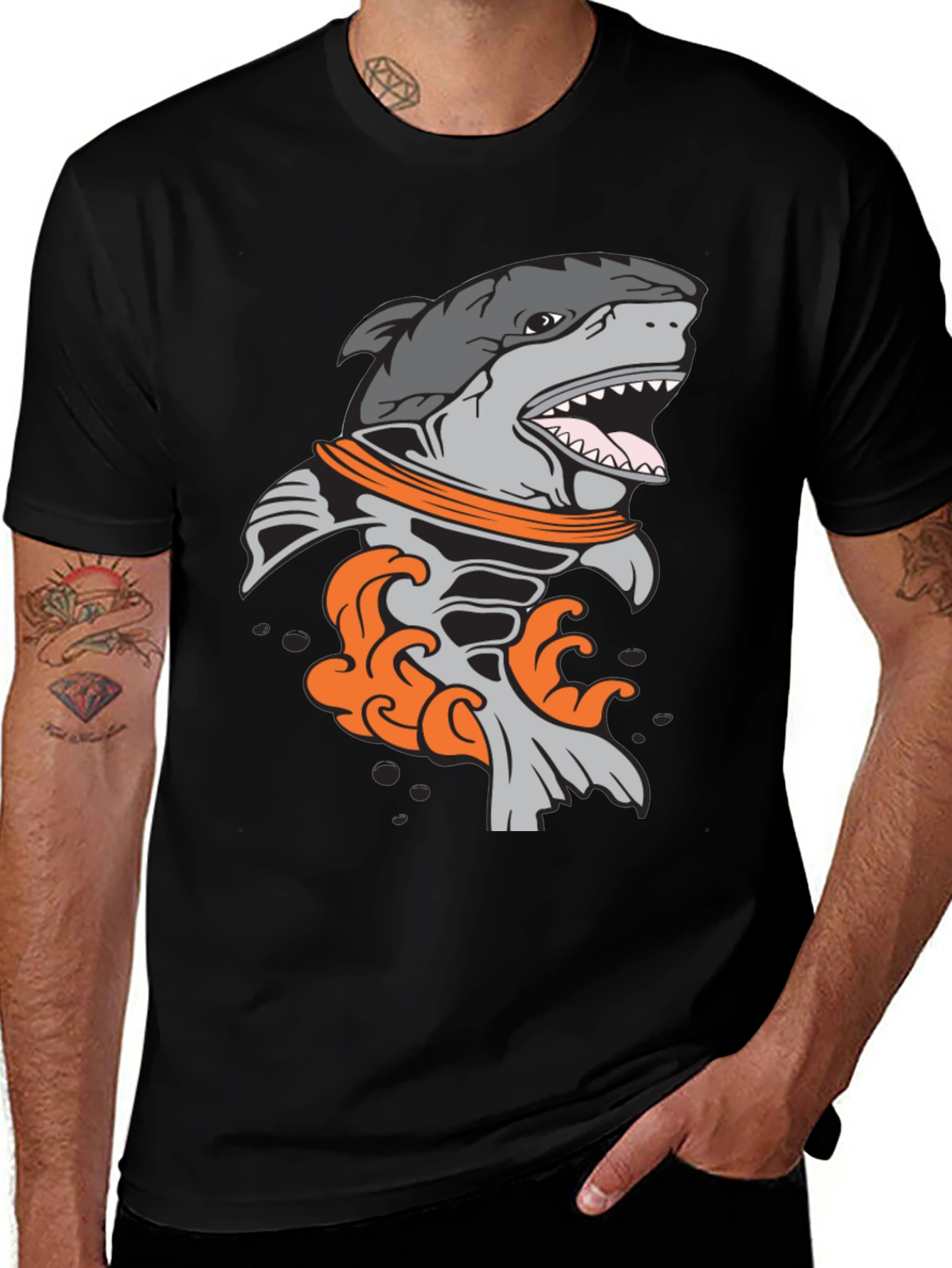 Shark Astronaut Graphic T-Shirt - Unique Design