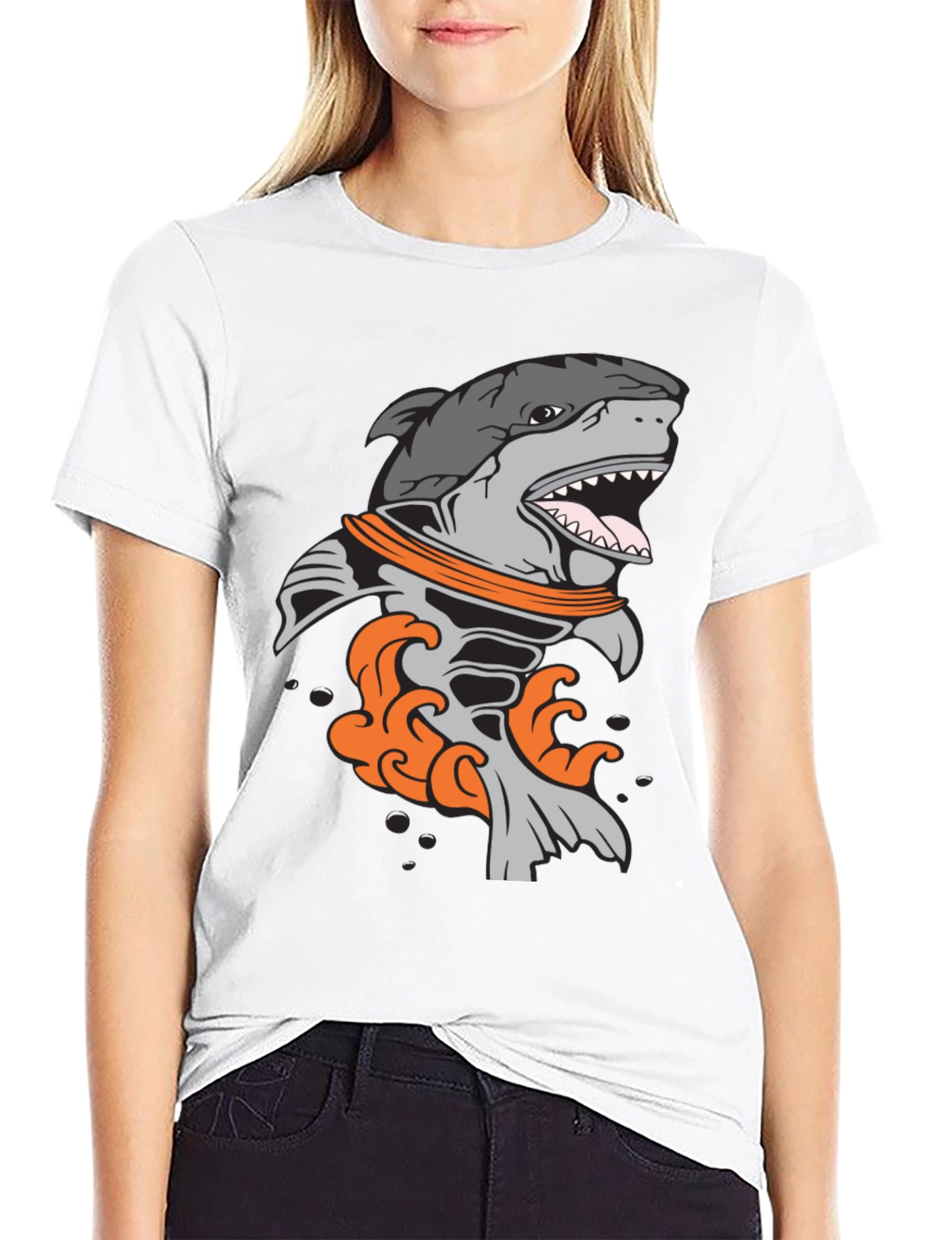 Shark Astronaut Graphic T-Shirt - Unique Design