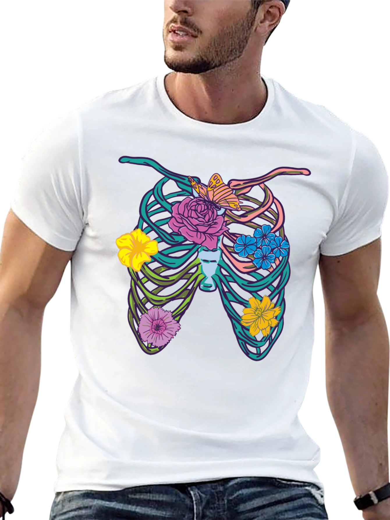 Floral Rib Cage Graphic Tee