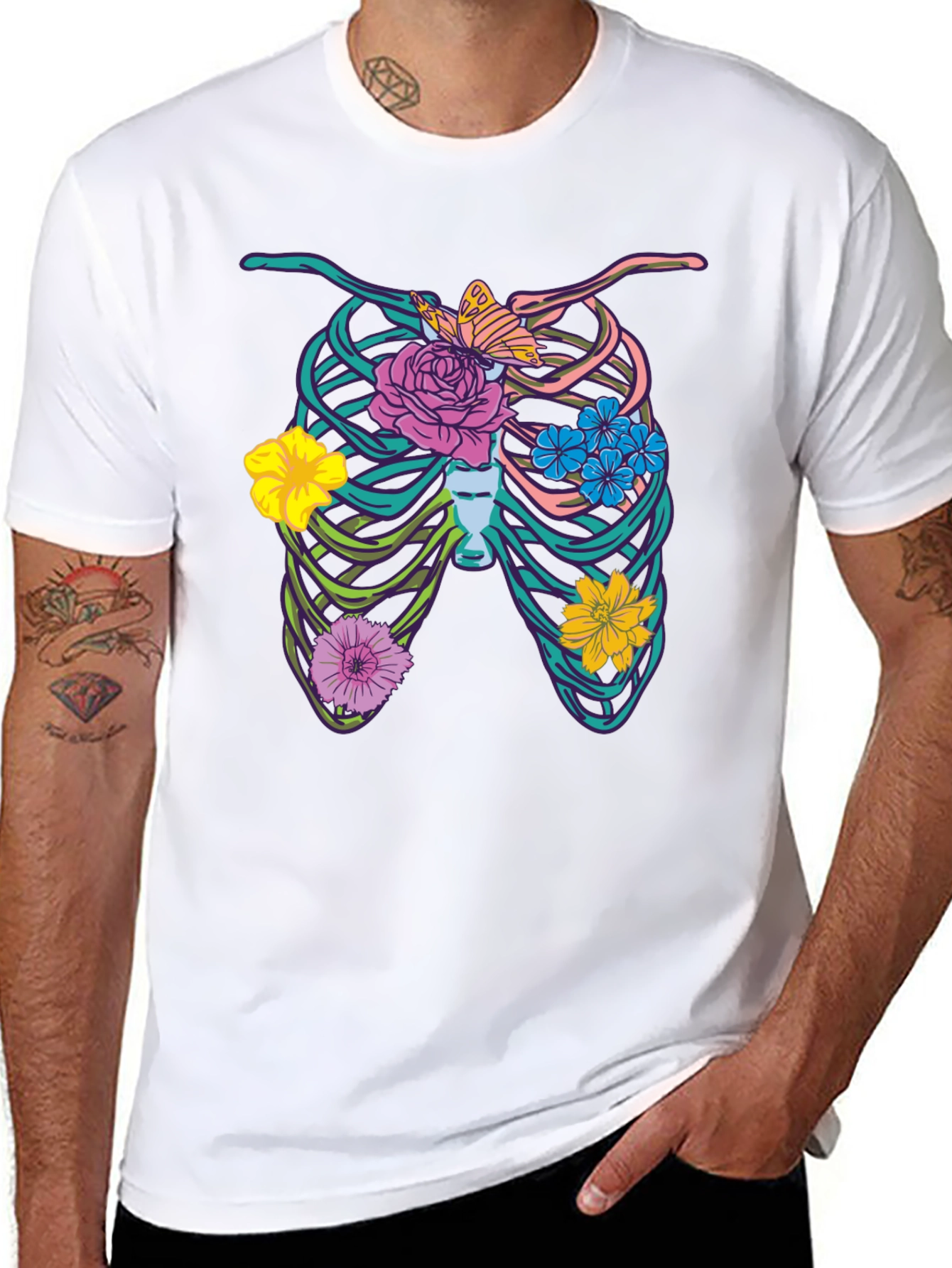 Floral Rib Cage Graphic Tee