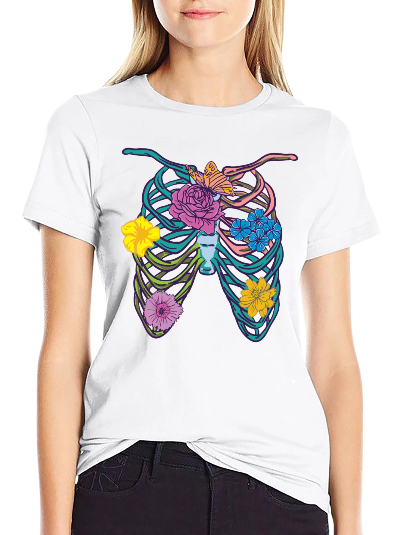 Floral Rib Cage Graphic Tee