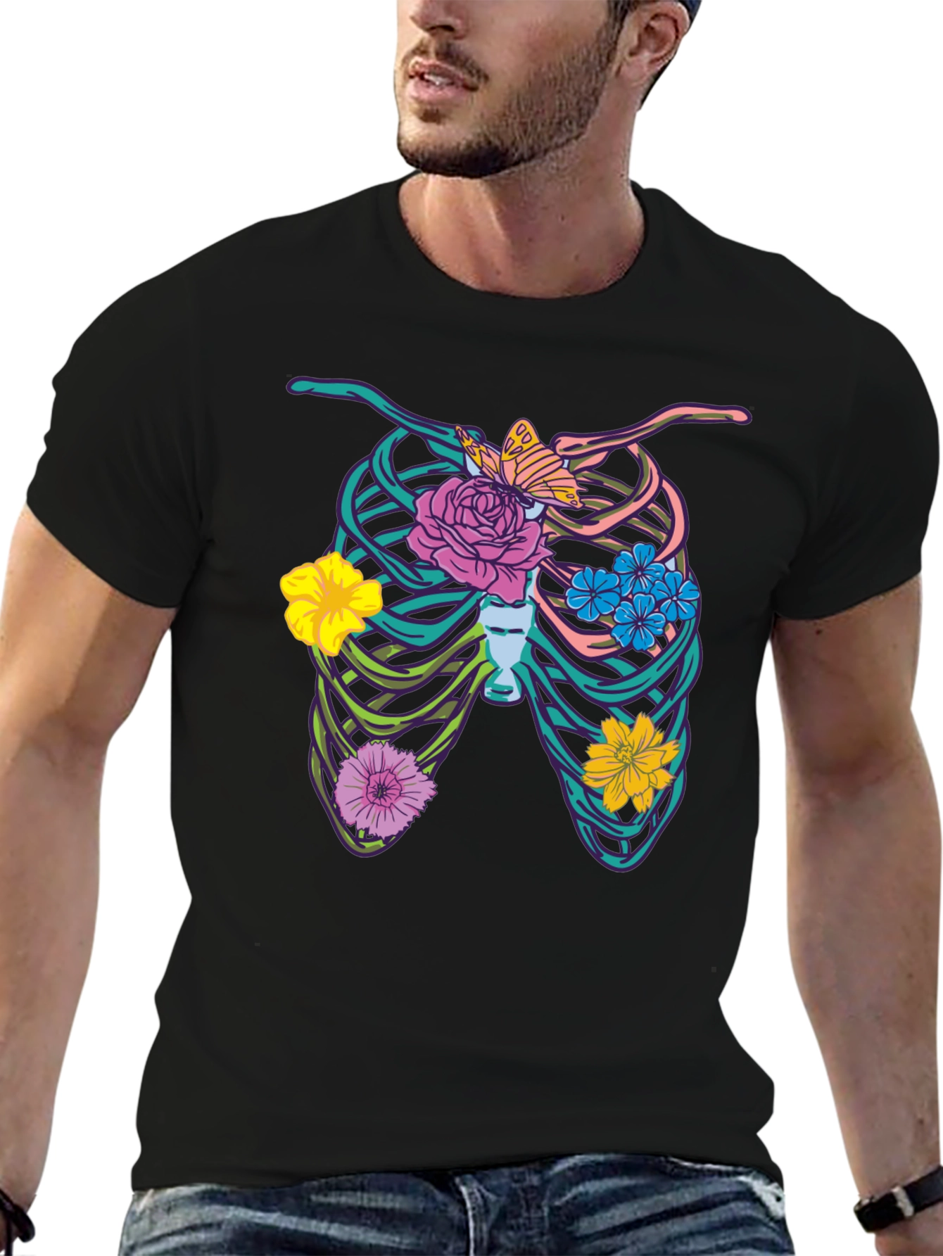 Floral Rib Cage Graphic Tee