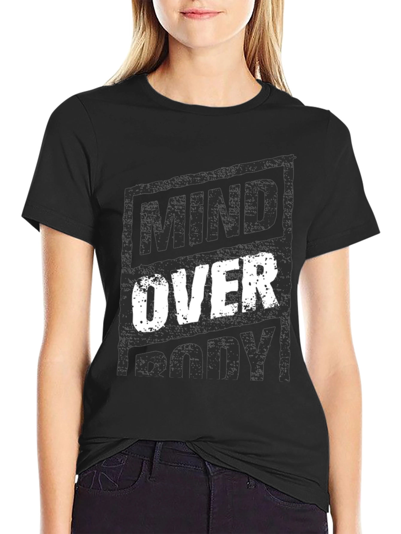 Mind Over Body Graphic T-Shirt - Motivational Design