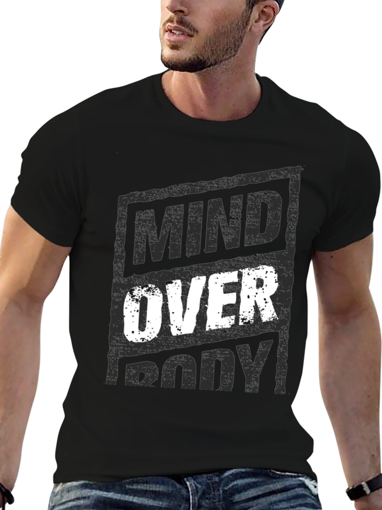 Mind Over Body Graphic T-Shirt - Motivational Design