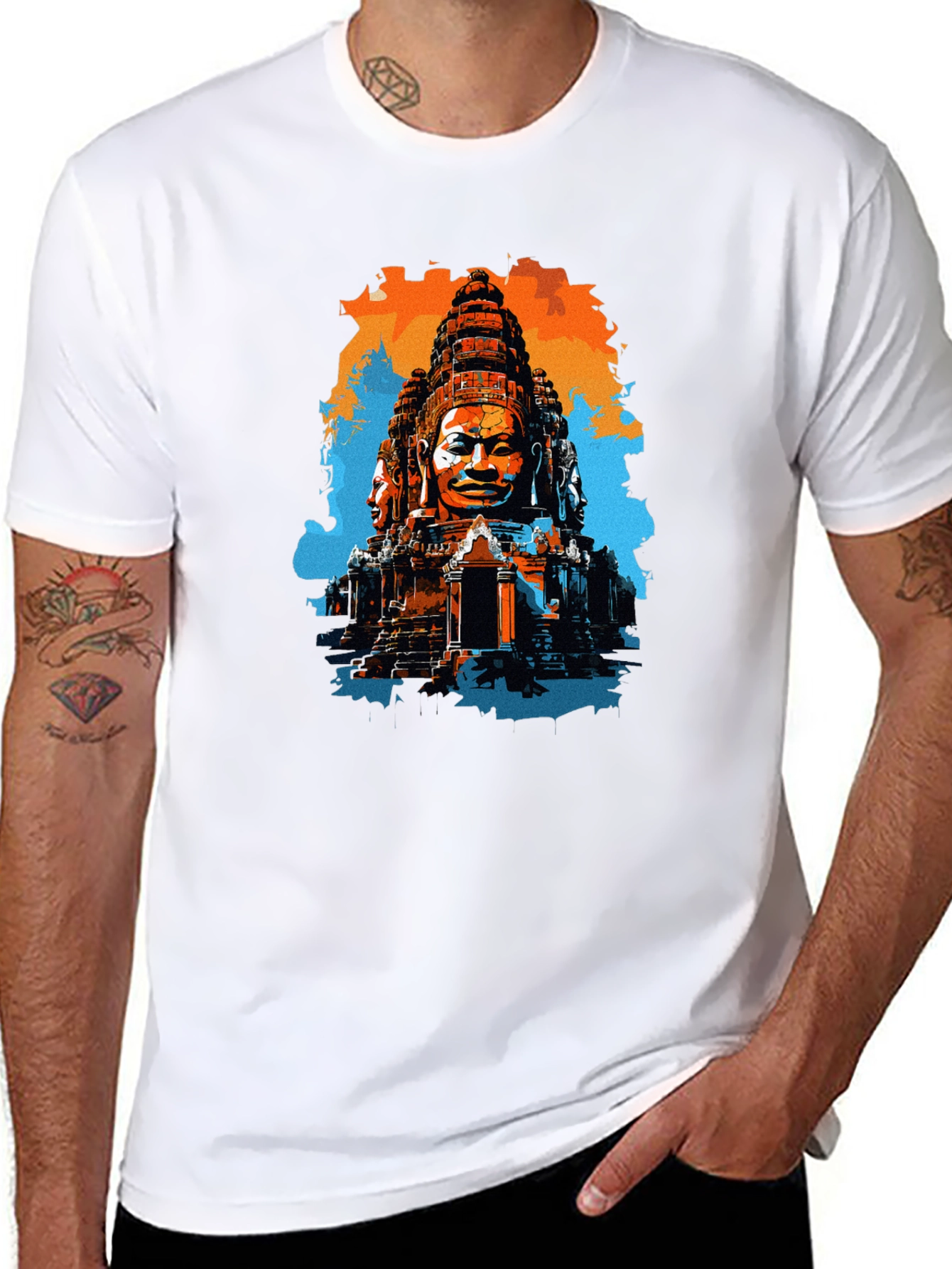 Bayon Temple T-Shirt Angkor Wat Cambodia Black