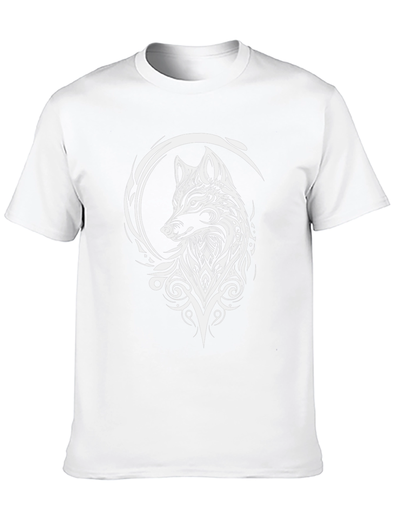 Wolf Tribal Art Black Tee