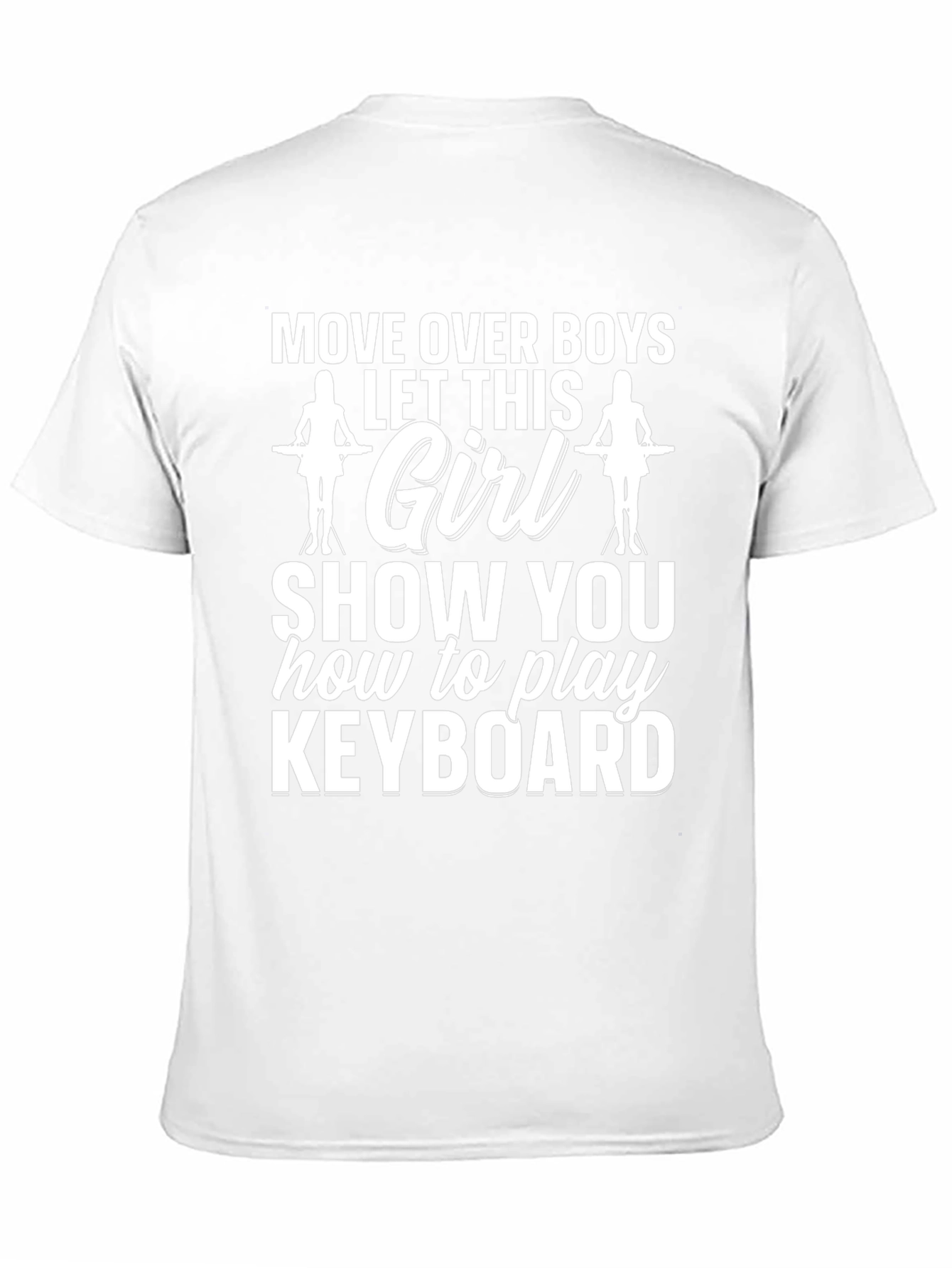 Move Over Keyboard Girl Graphic Tee - Black