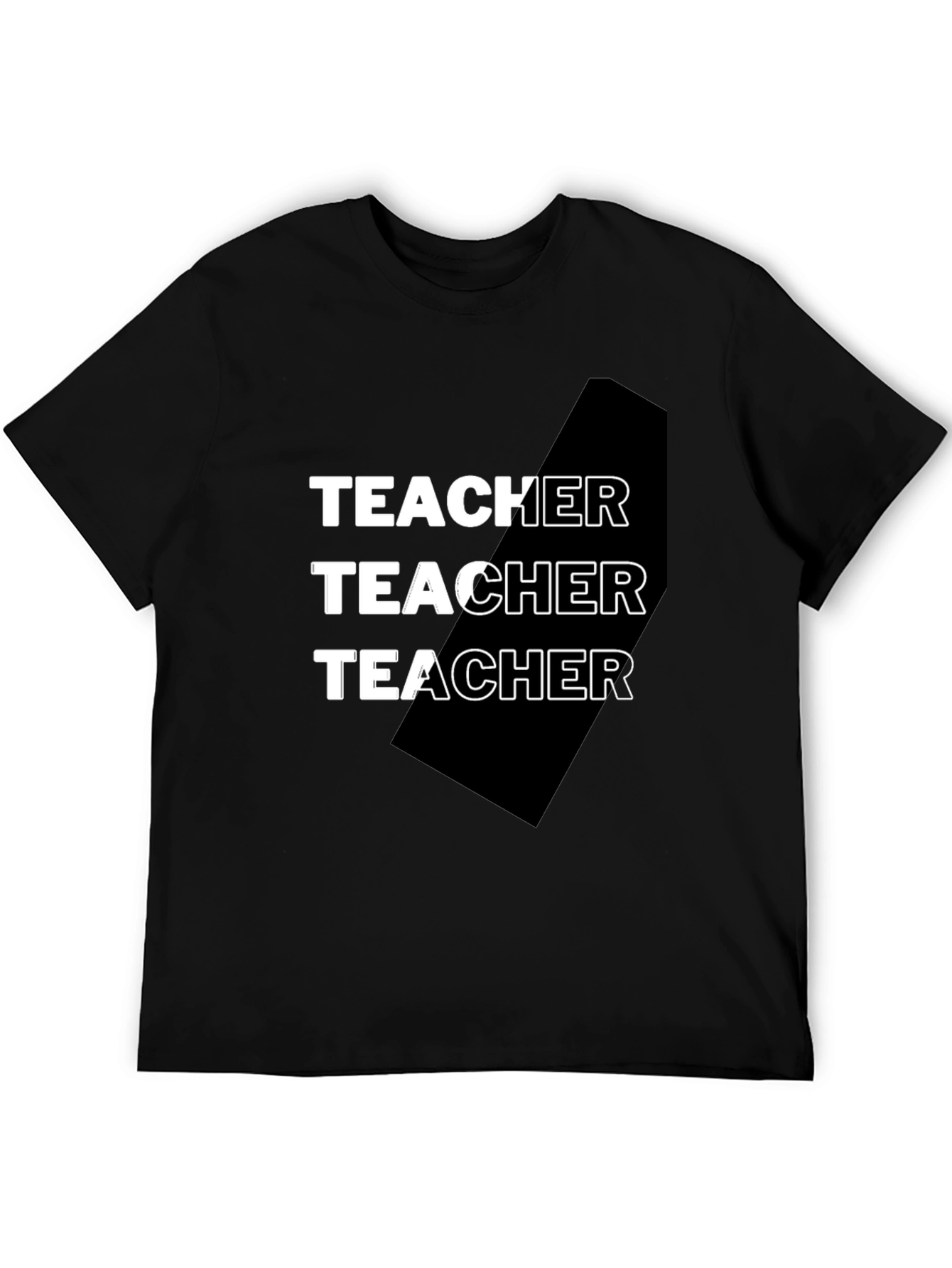 Teacher Graphic Tee - Black Cotton Blend T-Shirt