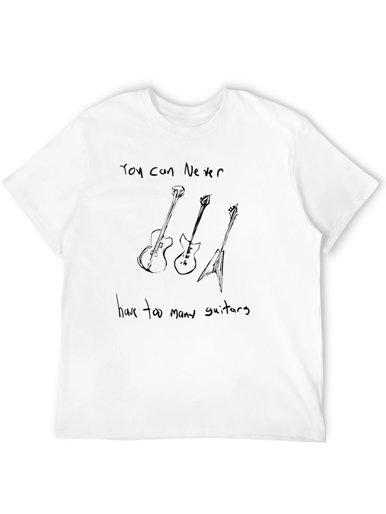 Guitar Lovers Tee: Never Too Many Guitars