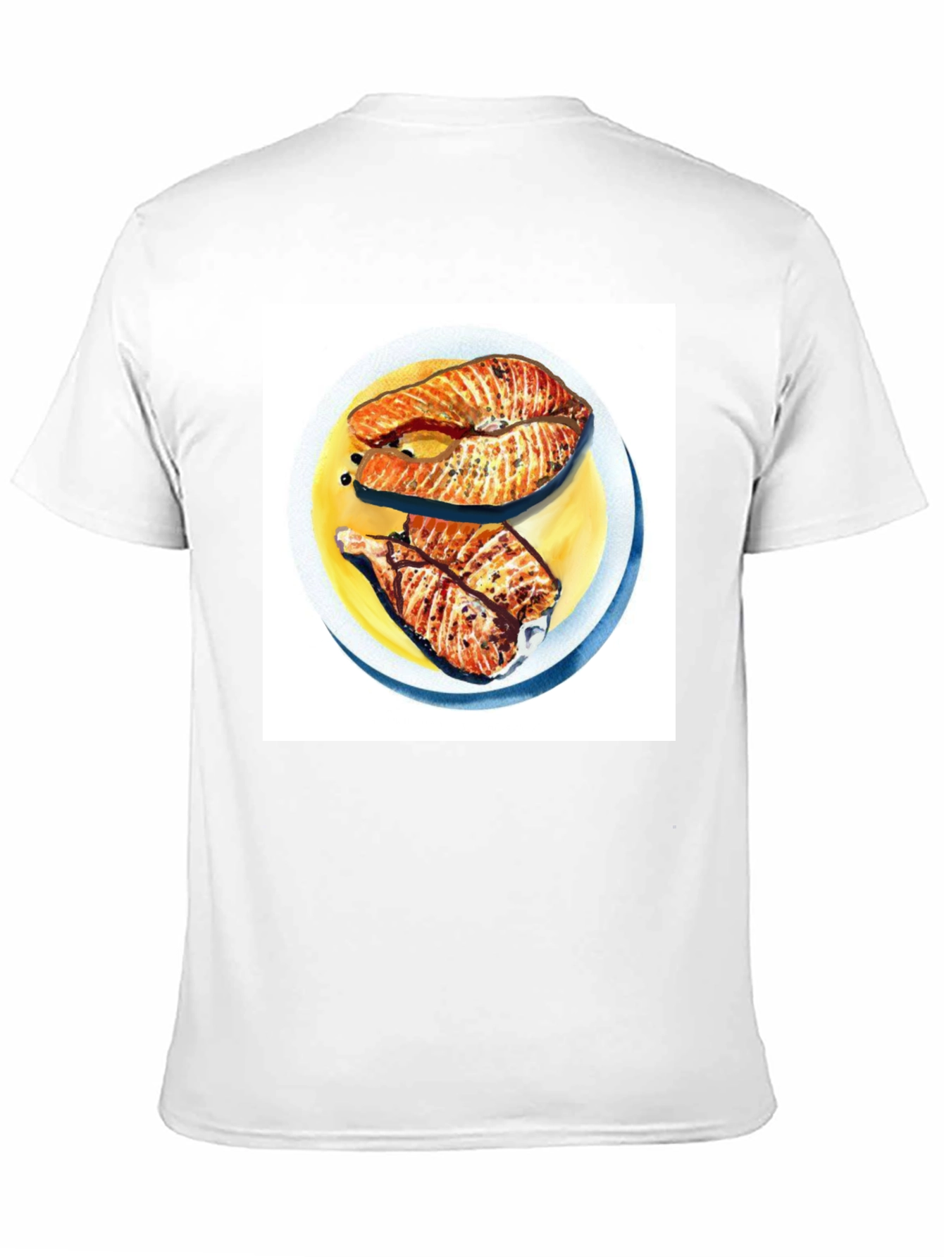 Salmon Meal Graphic T-Shirt - Black