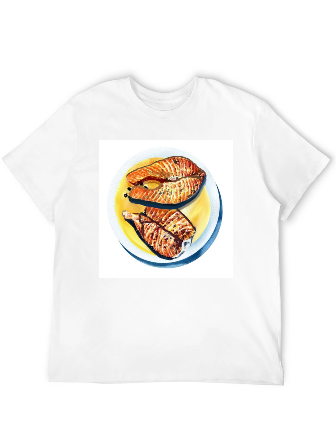 Salmon Meal Graphic T-Shirt - Black