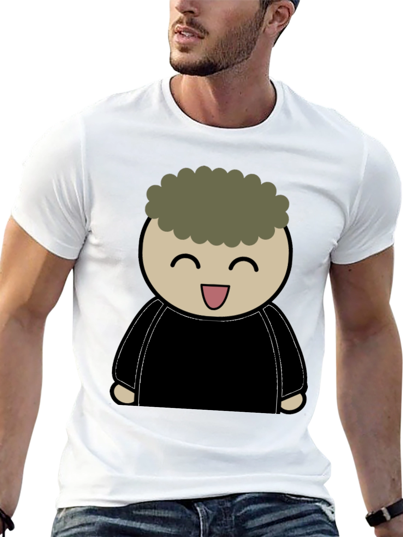 Cartoon Character Graphic Print Black T-Shirt