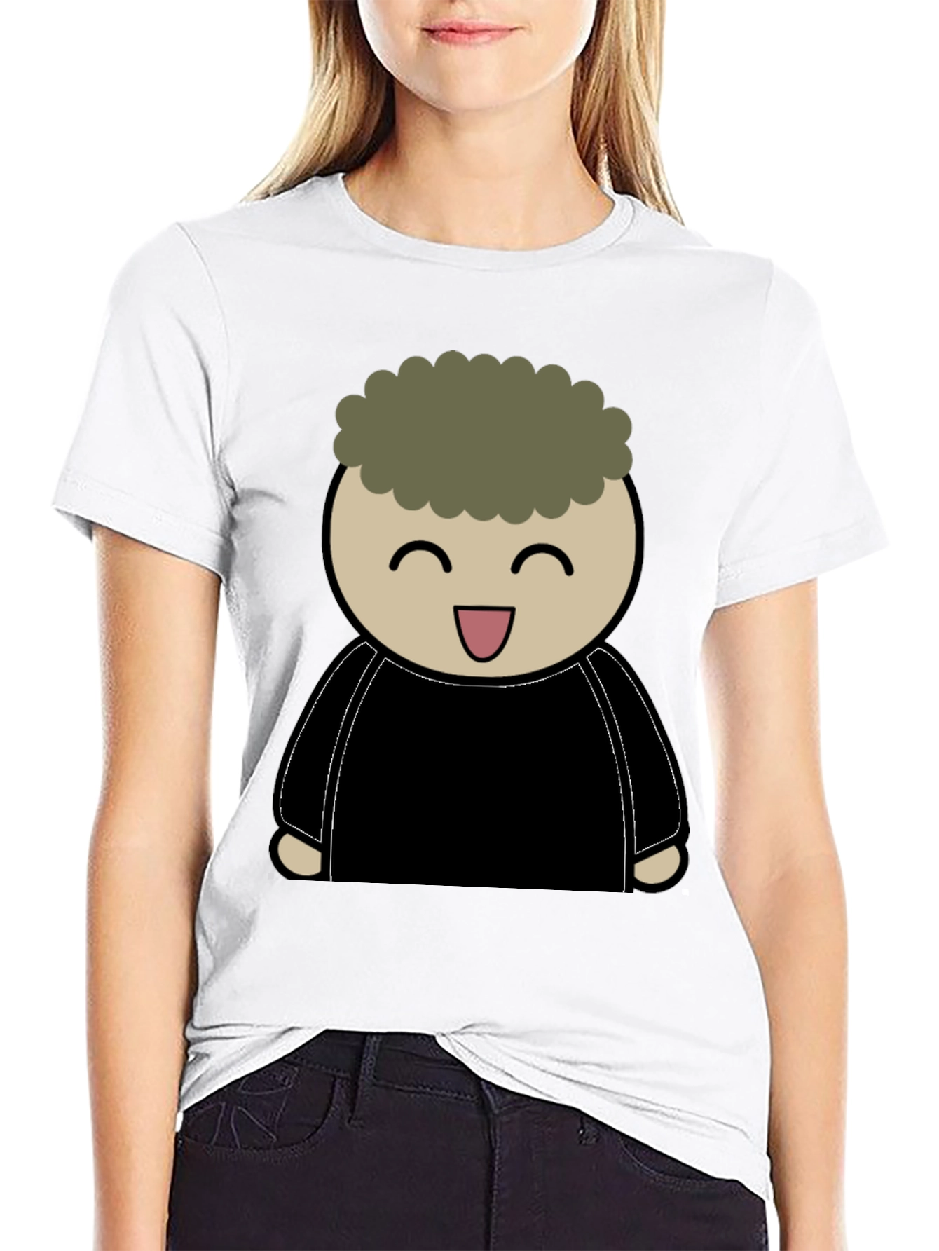 Cartoon Character Graphic Print Black T-Shirt