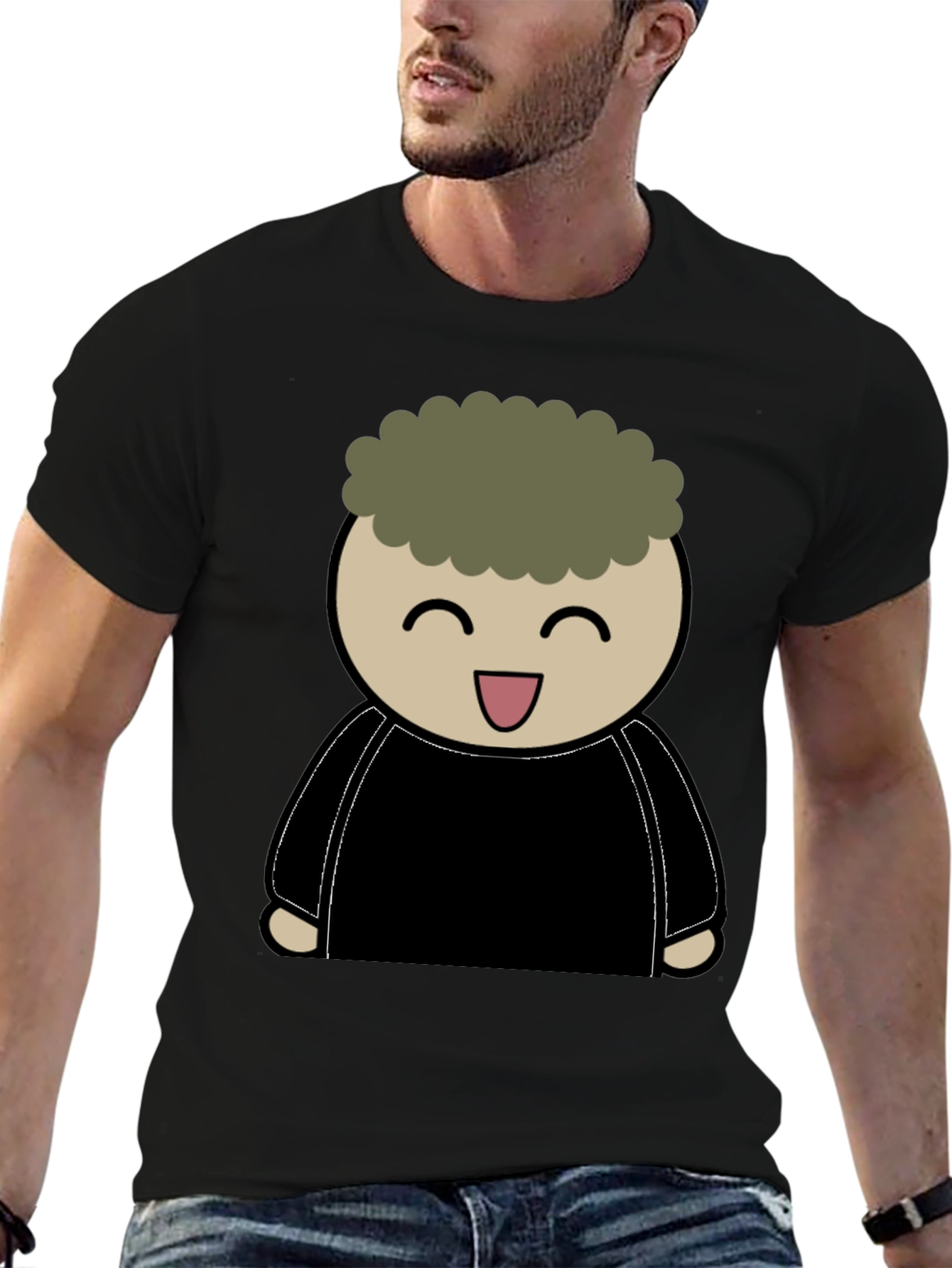 Cartoon Character Graphic Print Black T-Shirt