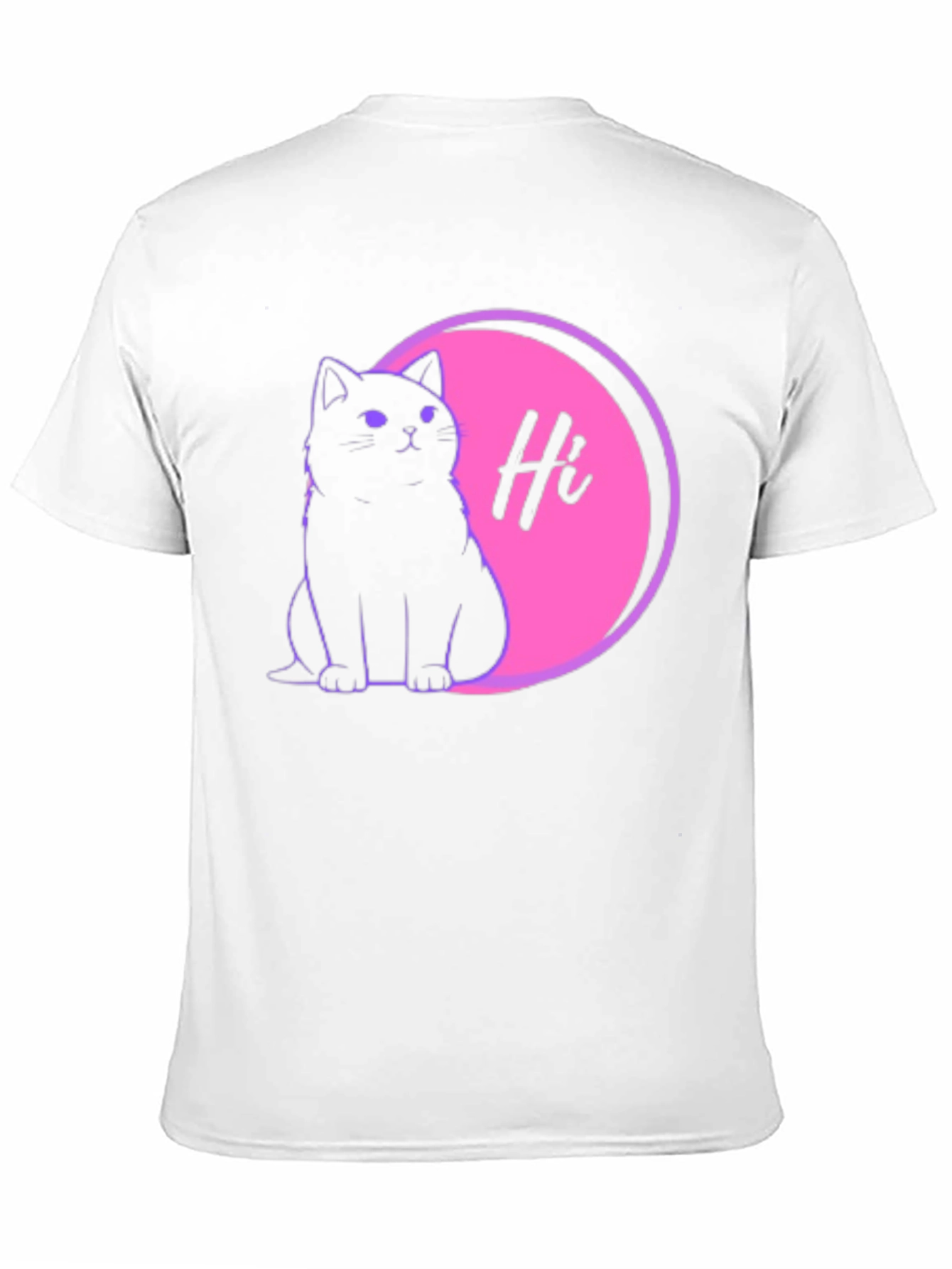 Cute Cat Hi Graphic Black T-Shirt