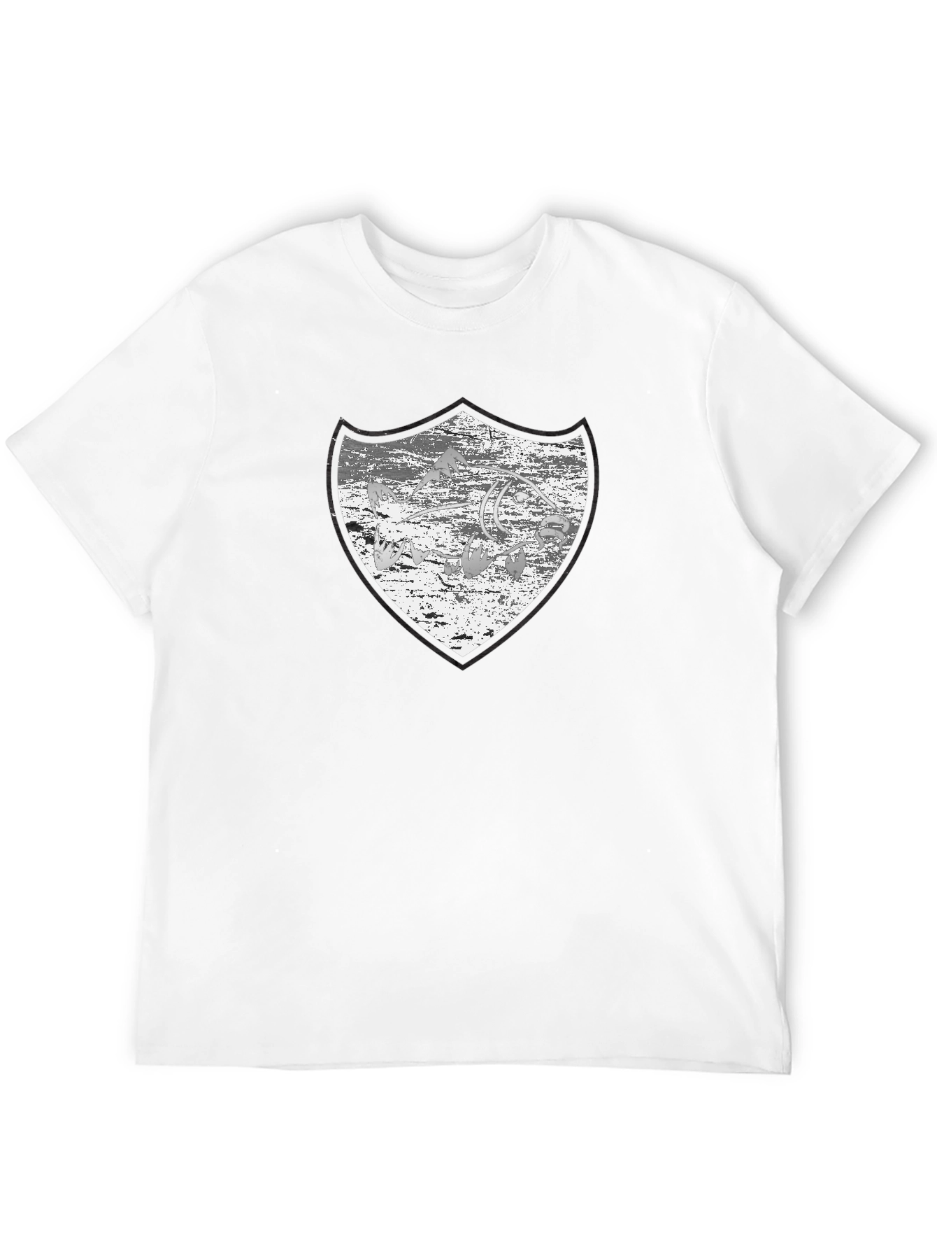 Distressed Shield Graphic Black T-Shirt