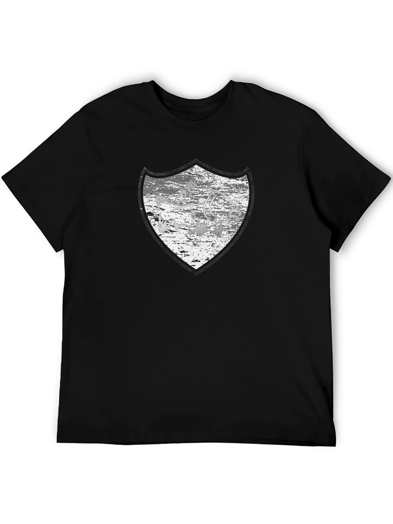 Distressed Shield Graphic Black T-Shirt