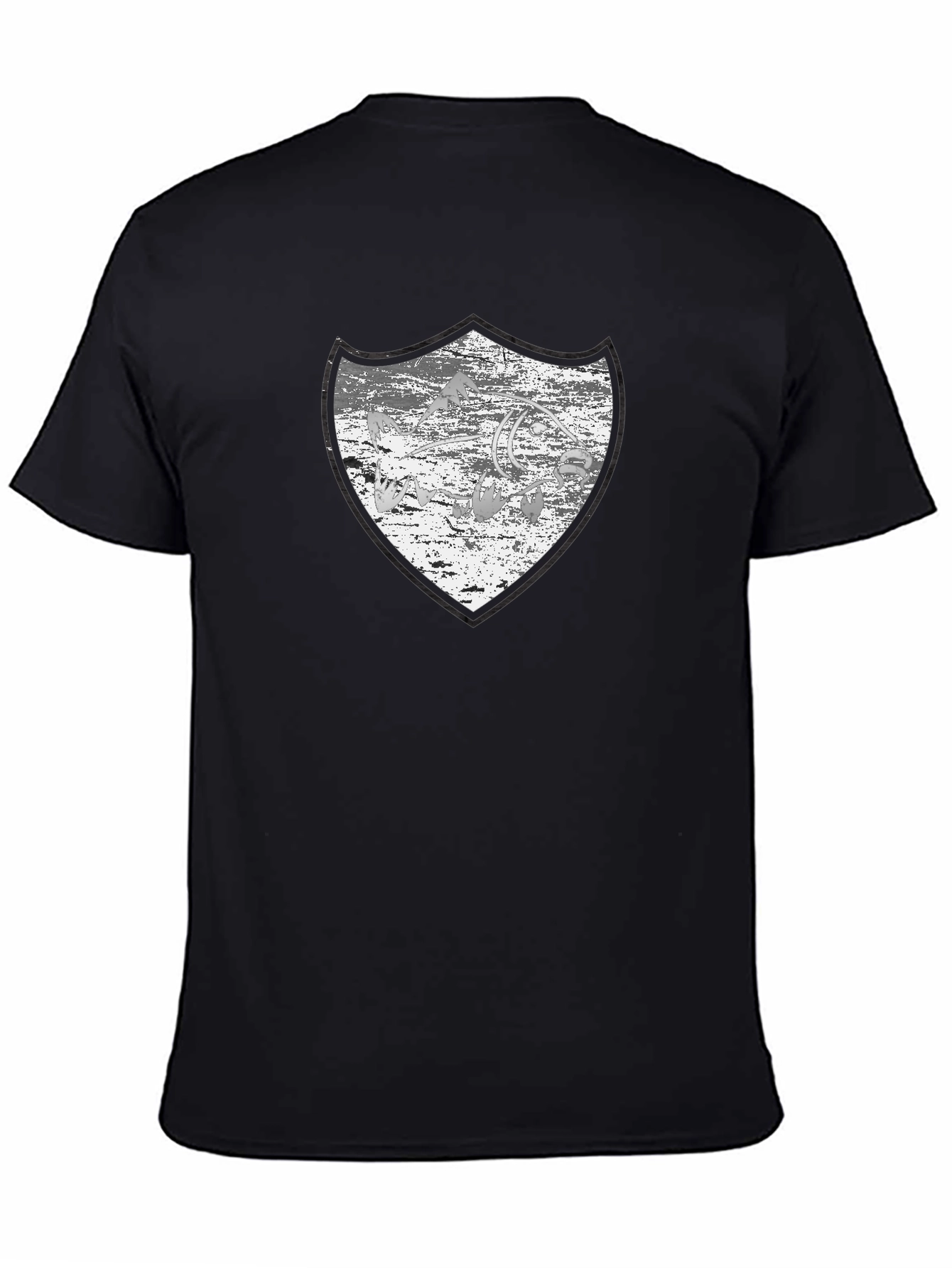 Distressed Shield Graphic Black T-Shirt
