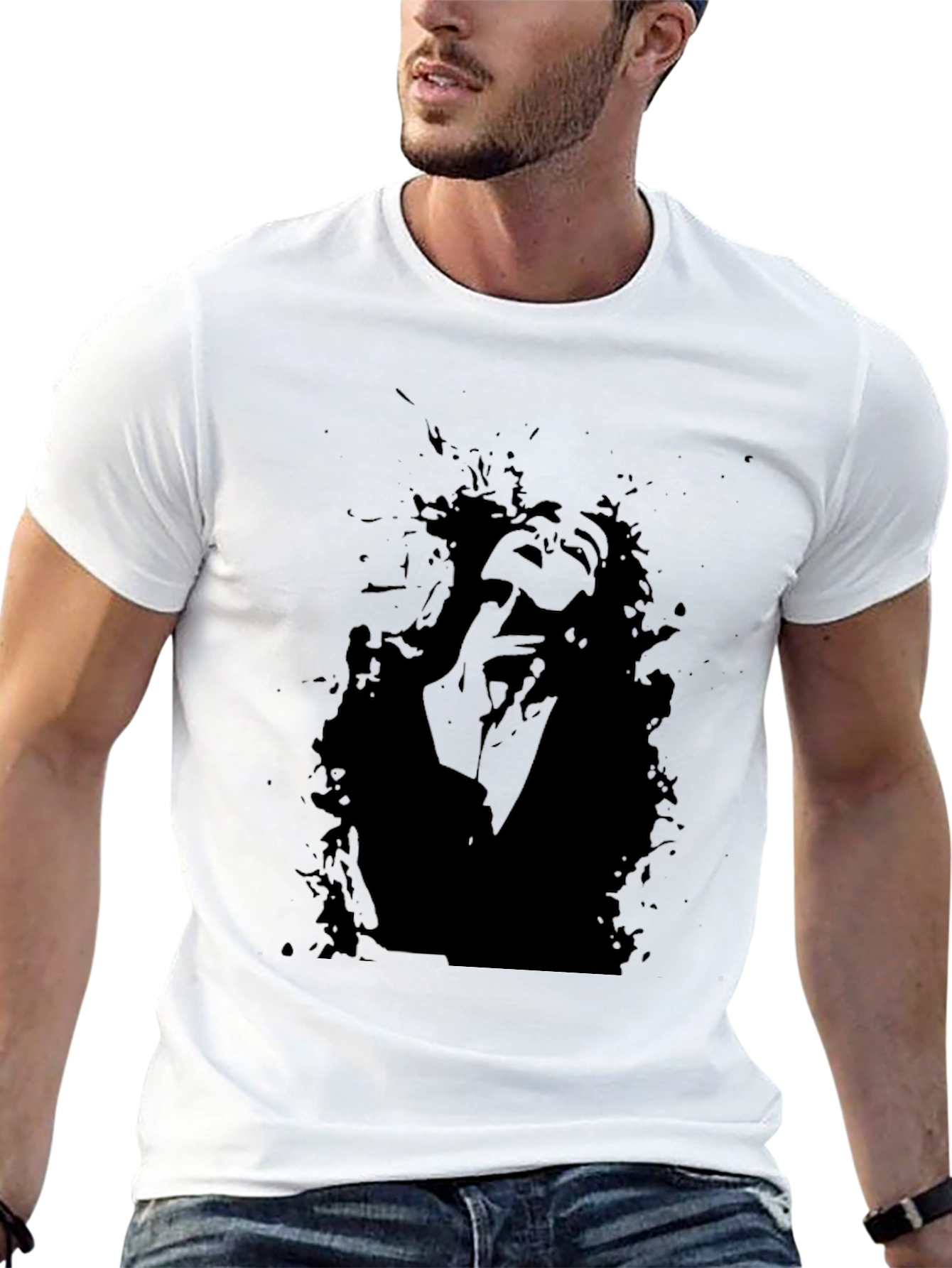 Abstract Portrait Black Graphic Tee