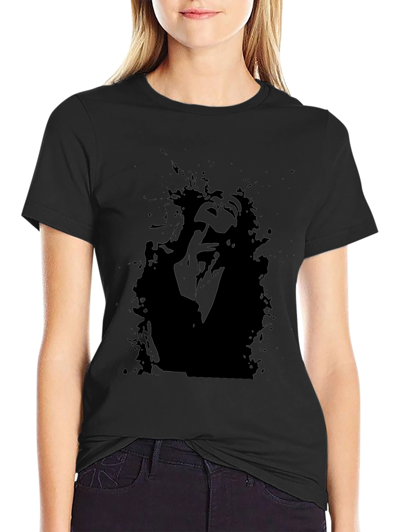 Abstract Portrait Black Graphic Tee