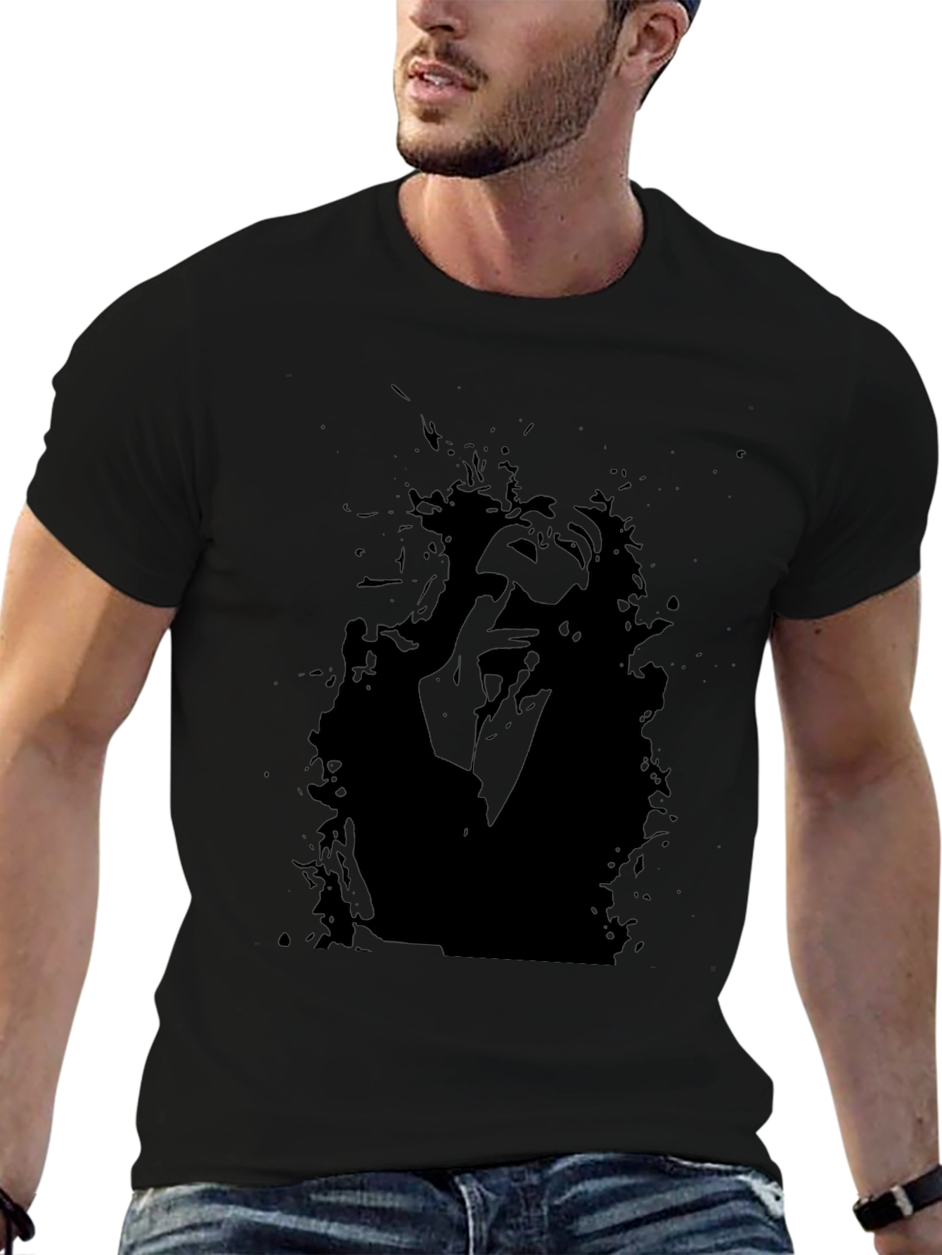Abstract Portrait Black Graphic Tee