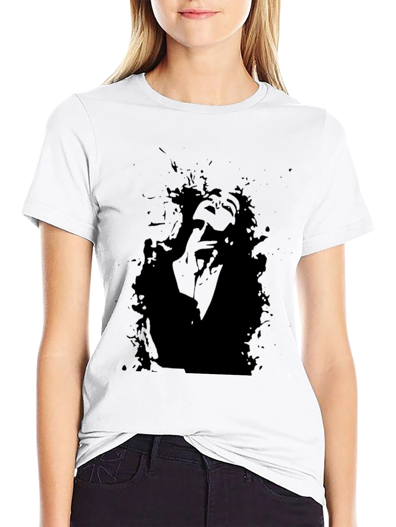 Abstract Portrait Black Graphic Tee