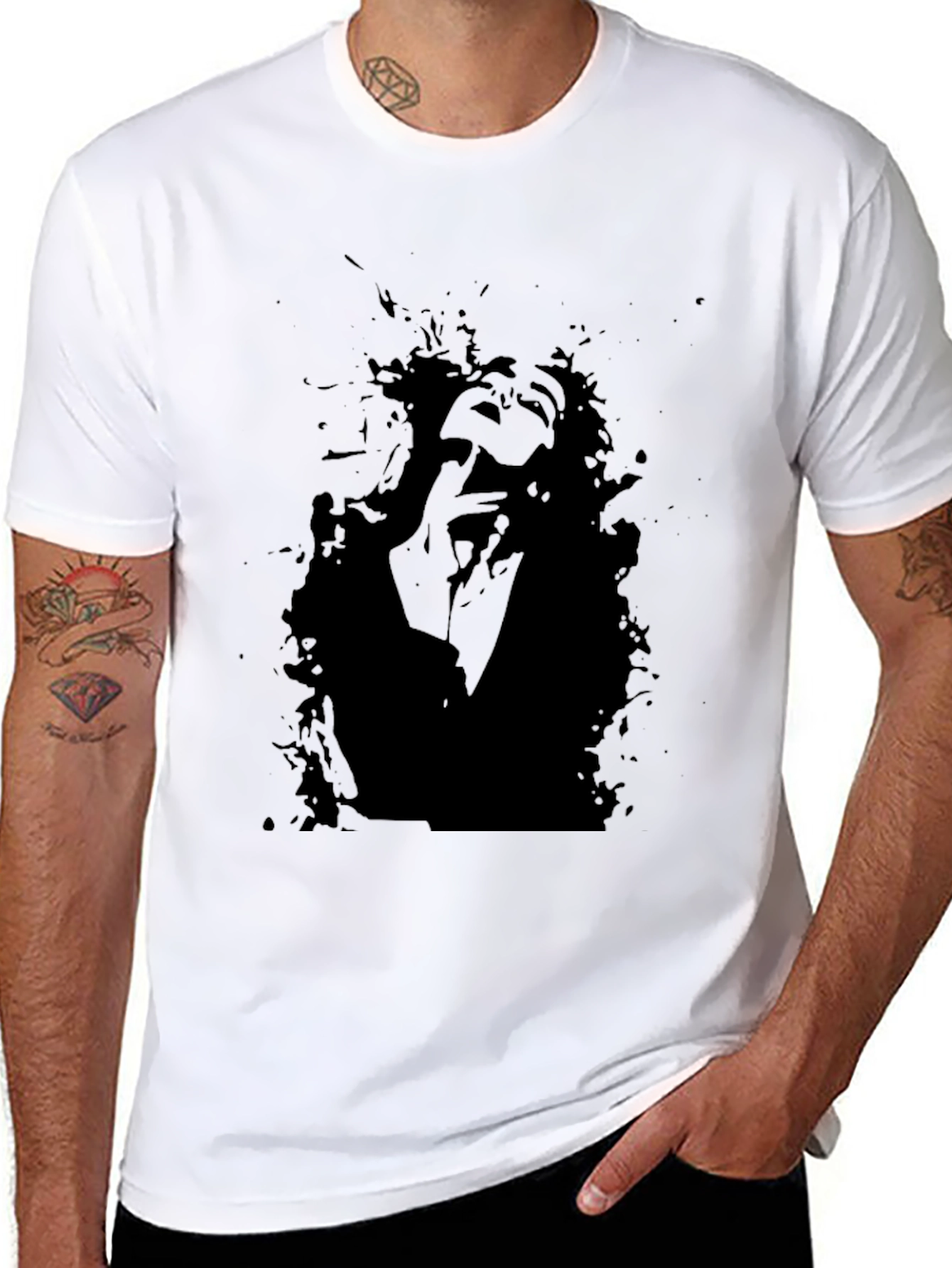 Abstract Portrait Black Graphic Tee