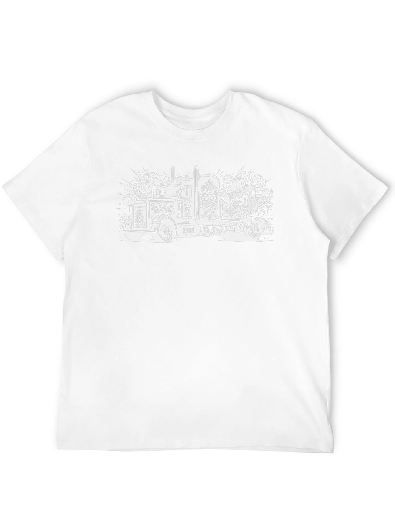 Truck Art Graphic Tee - Black Cotton Blend