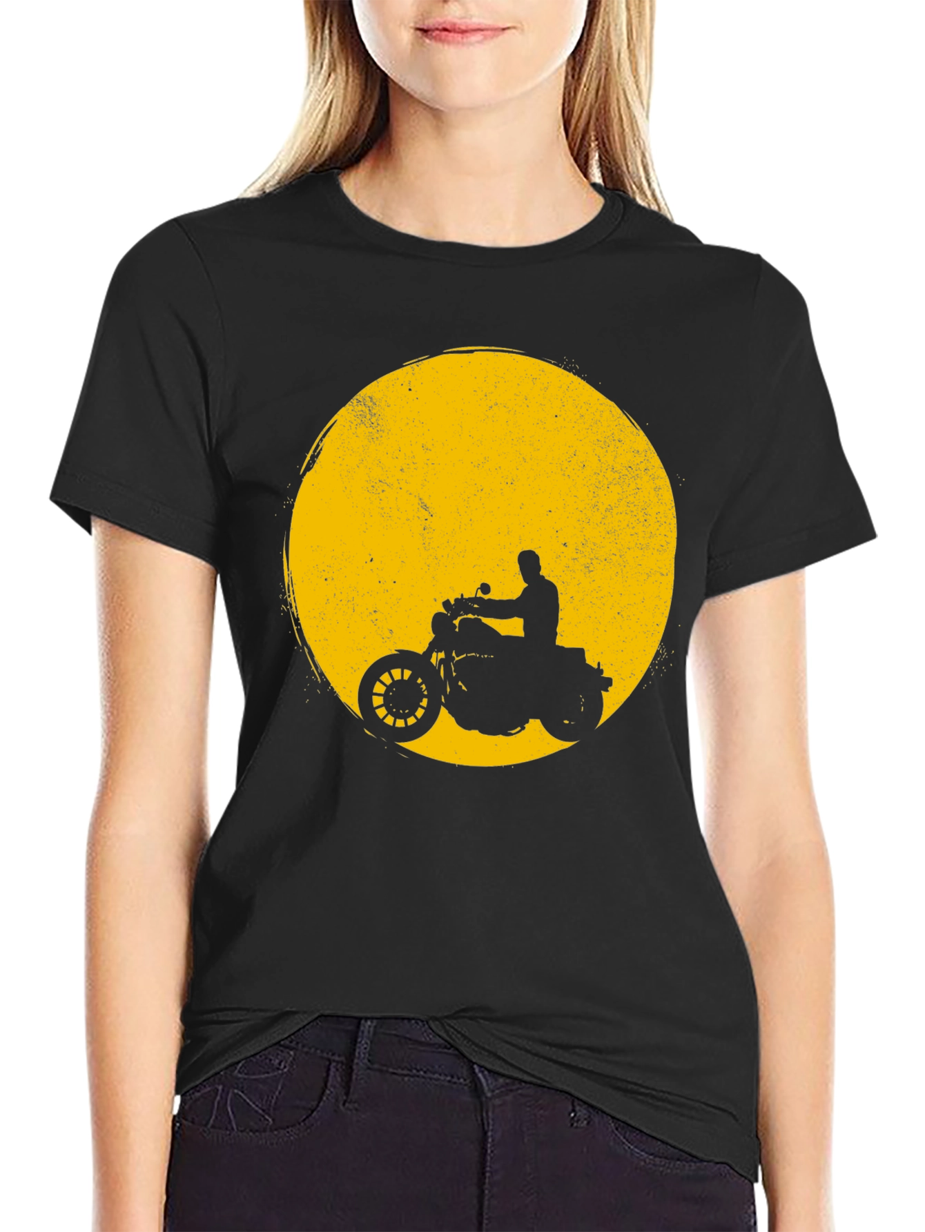 Motorcycle Silhouette Graphic T-Shirt