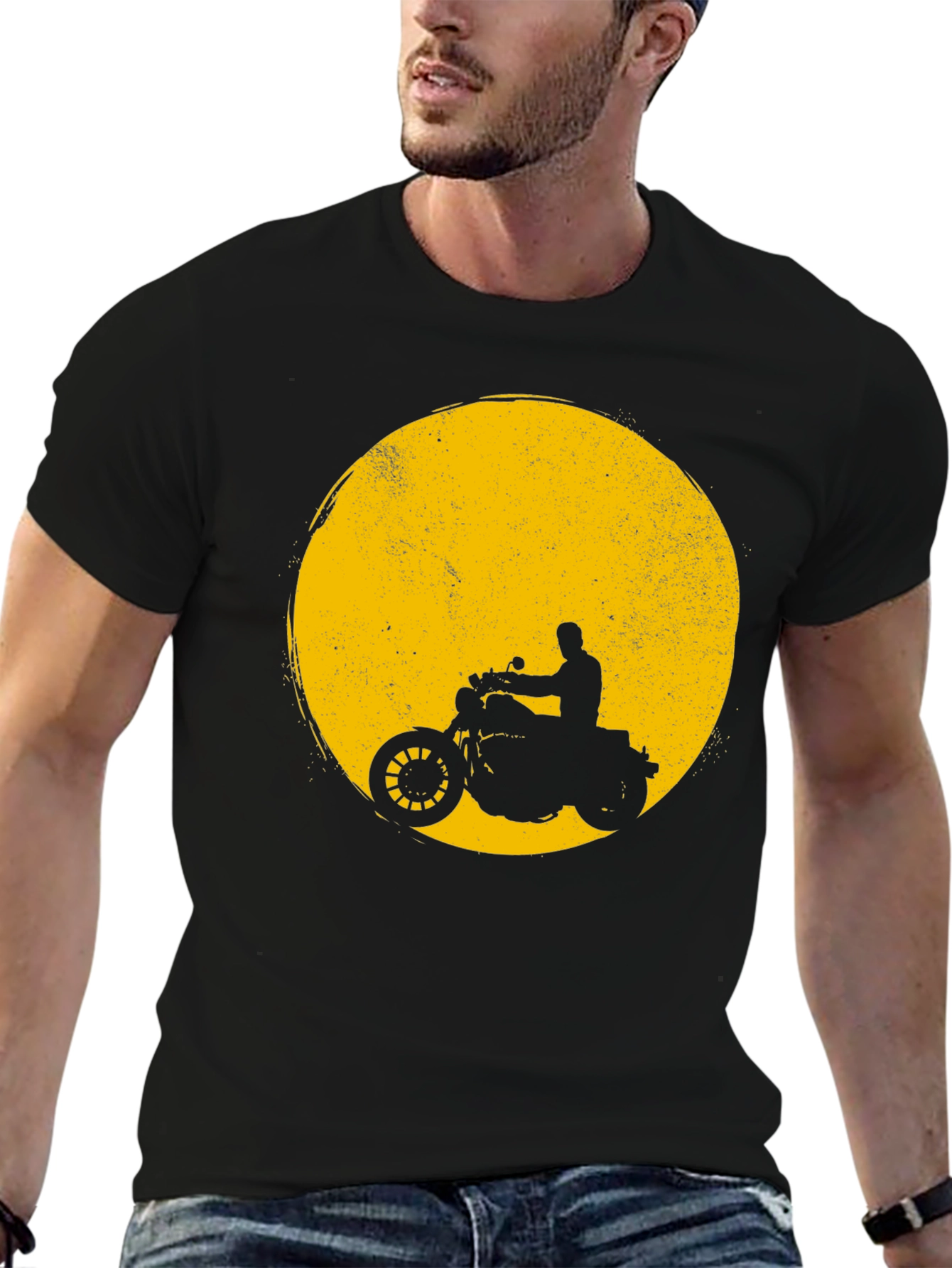 Motorcycle Silhouette Graphic T-Shirt