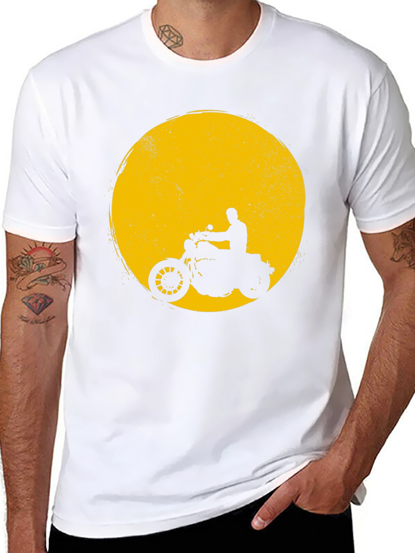 Motorcycle Silhouette Graphic T-Shirt