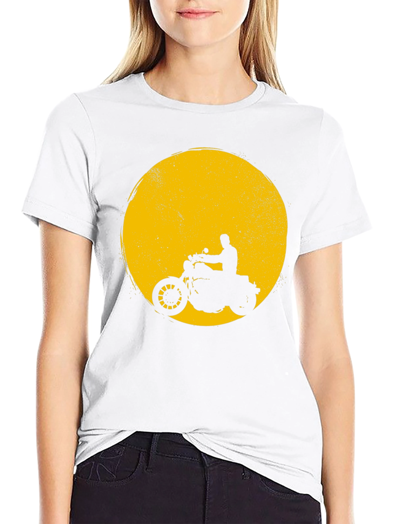 Motorcycle Silhouette Graphic T-Shirt
